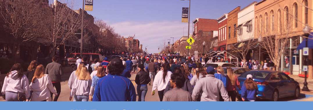 KU Fans storm mass street final four bound 2022