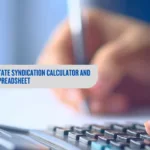 a graphic that says Real Estate Syndication Calculator and Excel Spreadsheet