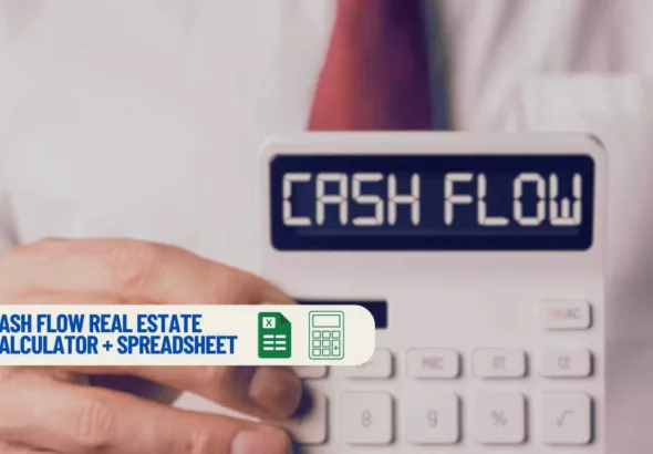 a person pointing to a calculator that says cash flow
