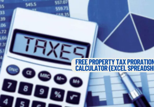 tax proration calculator on a table